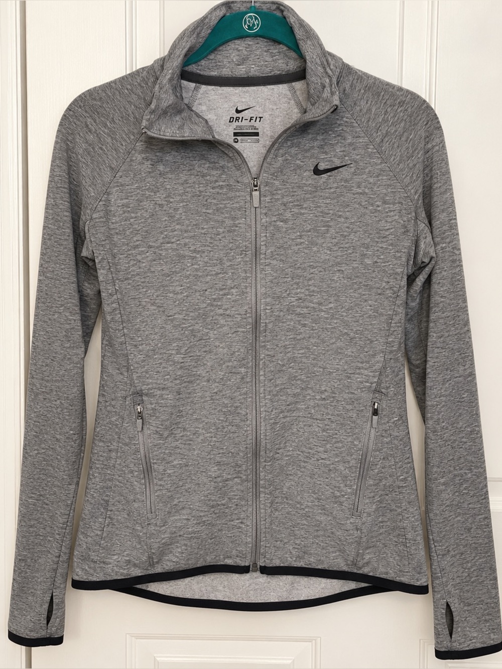 Nike Dri-FIT Women’s Full Zip Running Jacket Gray Black Size M